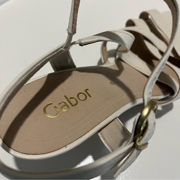 Gabor Damon Leather Ankle Square Toe Sling Back Heel Sandals - Picture 10 of 15